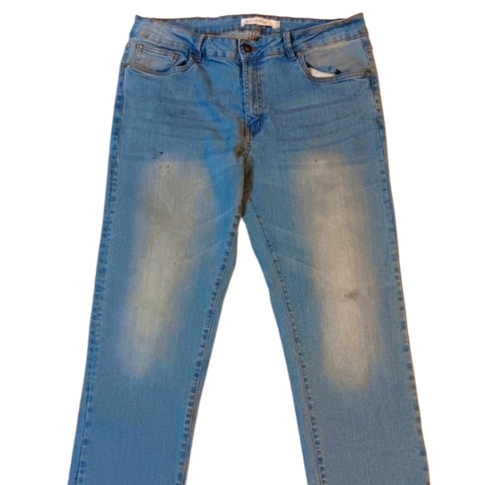 Stitches And Rivets Light Blue Denim Jeans‎ Size 36x32